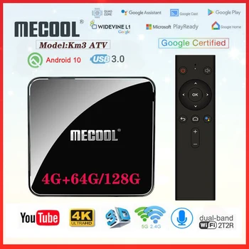 

MECOOL KM3 ATV Android 10.0 mi tv stick tv Box Amlogic S905X2 Android 4K Dual Wifi Set Top Box fit iptv m3u smart tv