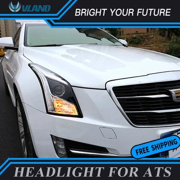 

LED Front Lights for Cadillac ATS 2013-2016 LED headlights HID Bi-Xenon Lens xenon Projector Head Lamps