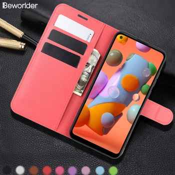 

For Samsung M11 Case Lichee Pattern PU Leather Card Slots Flip Wallet Stander Phone Cover For Samsung Galaxy M11 Case