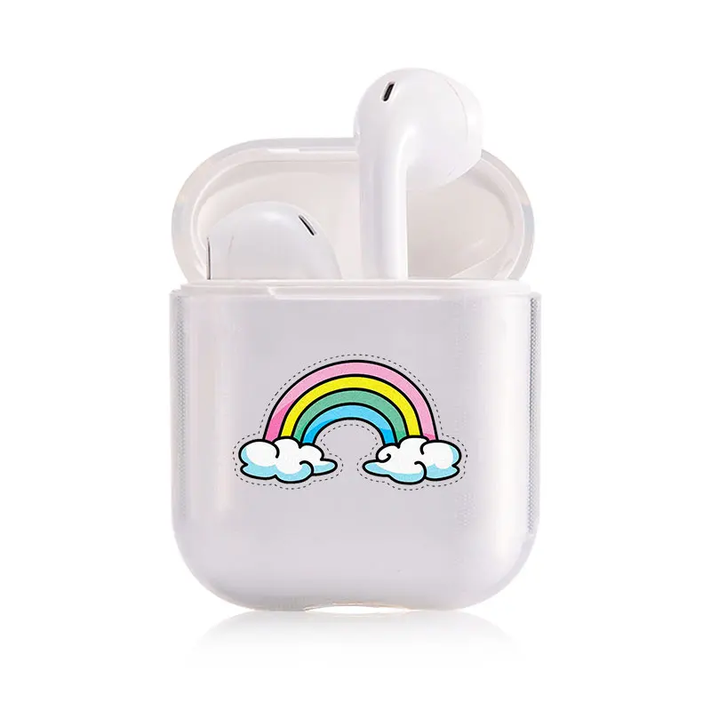 Милый чехол для Apple airpods чехол мультфильм Радуга Bluetooth наушники чехол для Airpods 1 2 Зарядка сумки наушники мягкий чехол - Цвет: I201373