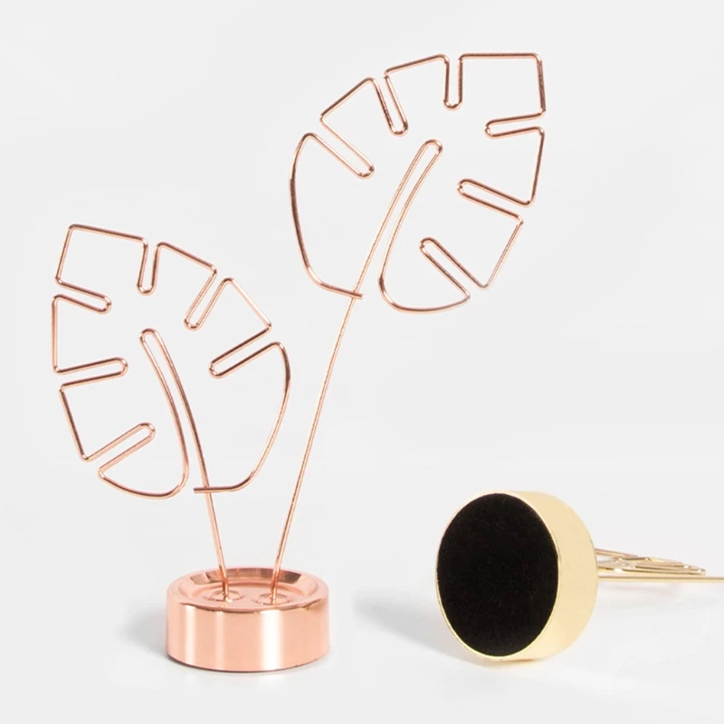 Leaf-shaped Hollow Photo Clip Place Card Holders Table Number Stand Table Card Clip for Weddings Party Restaurants Banquet Home 5