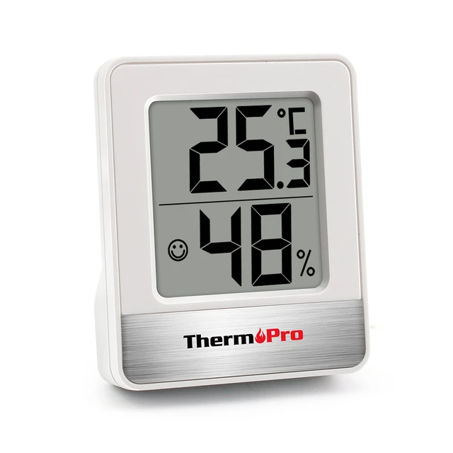 ThermoPro Digital Wireless Indoor or Outdoor White Hygrometer and