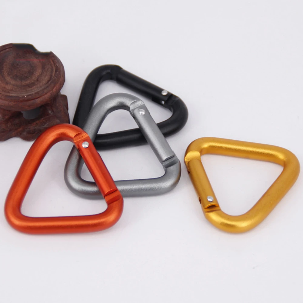 Triangle Carabiner Outdoor Camping Hiking Keychain Kettle Buckle Snap CliO~gu 