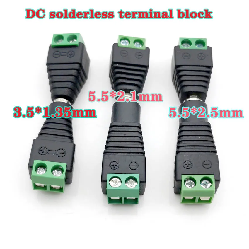 

5pc/lot male and female DC Power plug 5.5 x 2.1MM 5.5*2.5MM 3.5*1.35MM 12V 24V Jack Adapter Connector Plug CCTV 5.5x2.1 2.5 1.35