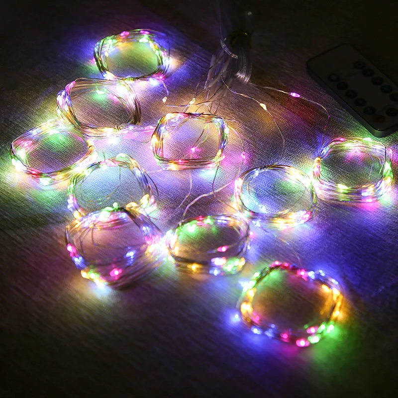 Светодиодные занавески с пультом дистанционного управления, 8 настроек, USB, Рождество, свадьба, год, гирлянда, светодиодный свет, украшение для вечерние, для дома, на открытом воздухе - Испускаемый цвет: Multi-color