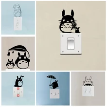 3D Милые Тоторо мультфильм настенные наклейки декоративная роспись ПВХ наклейки на выключатели стикеры на холодильник украшения спальни