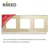 BSEED Glass Panel Only 228mm  Pearl  White Black Gloden For Wall Triple Socket DIY Part EU Starand ► Photo 3/3