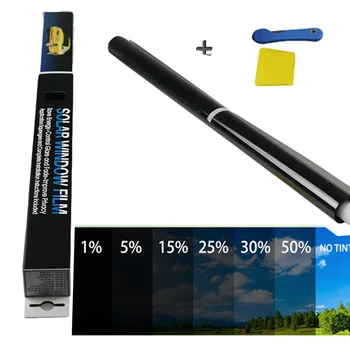 

300x50cm Black Auto Car Home Window Glass Building Tinting Film Roll Side Window Solar UV Protection Sticker Curtain Scraper