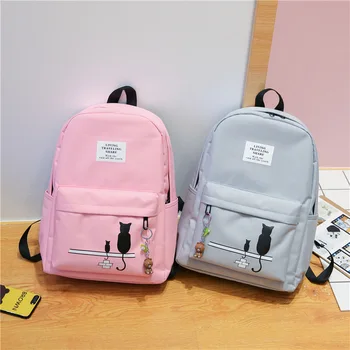

New Women's Backpack Canvas High School Students Schoolbag Men's Leisure Travel Backpack