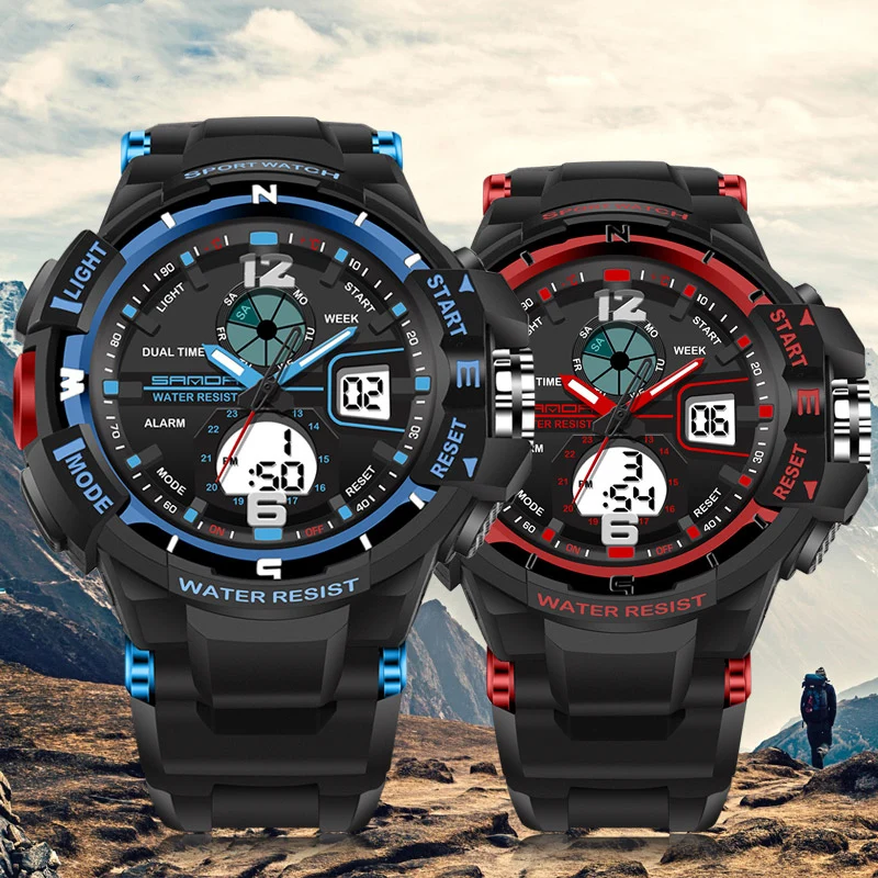 

Sanda Multicolor Watch Waterproof Electronic Wrist Watch For Men Military Sport Watch Led Analog Digital Watch Montre Homme