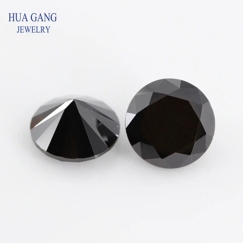 1 Carat Black Color Moissanite Stone Beads 6.5mm Brilliant Cut VVS1 Excellent Cut Tester Positive Lab Diamond For Jewelry Making