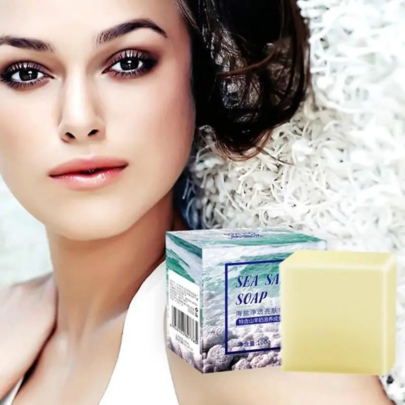 

Whitening Soap Acne Treatment Removal Pimple Pore Sea Soap Soap Face Soap Goat Salt Care Basis Milk Handmade 100g