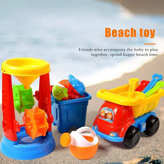 Summer Beach Toy Sand Set Sand Play Sandpit Toy Summer Outdoor Toy Hourglass Car Shovel Bucket Garden Toys Baby Gift Set 3