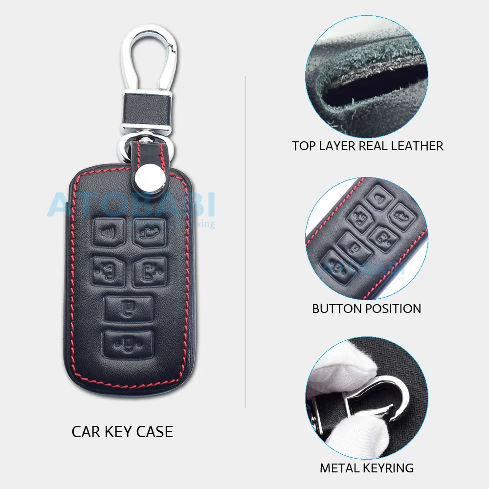 6 кнопок кожаный чехол для ключей Toyota Sienna 2012 2014 2016 Tacoma Smart Keyless дистанционный
