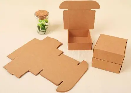 

50pcs/lot-9.5*9.5*3cm Kraft Paper Aircraft Cardboard Craft Gift Boxes, Handmade Gift/ Jewelry/ Snack Packaging Boxes
