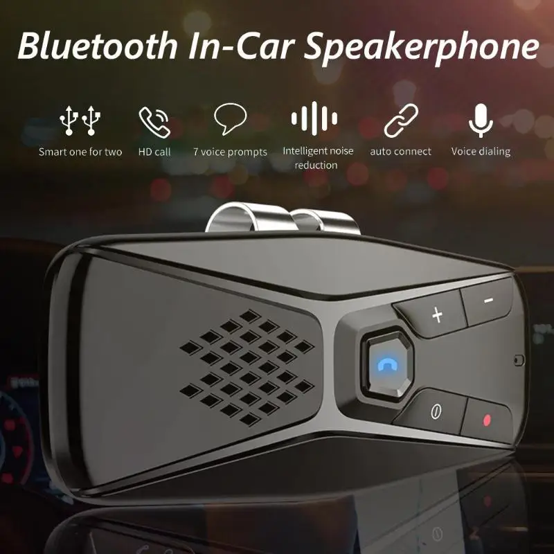 Draadloze Bluetooth динамик телефон 5,0+ EDR Hans-free автомобильный комплект аудио Ontvanger Zonneklep клип динамик MP3 muziekspeler