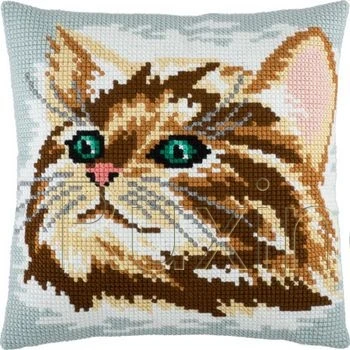 

Latch-Hook-Kits-DIY 3D Segment Embroidery Pillow Embroidered Handcraft Pillow Case Animal Cat Package Coarse Wool Cross Stitch