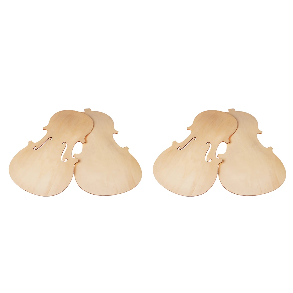 Violin Accessories 4 x Unfinished Violin Front Back Panel Kit