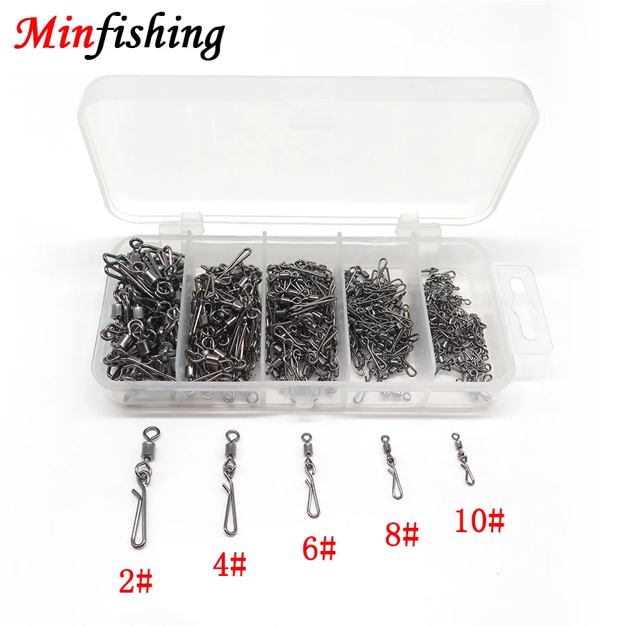 Minfishing 250 шт/кор. шарикоподшипник из нержавеющей стали шарнирная Защелка Баррель