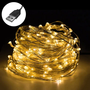 

1/2/3/4/5/6/10m USB LED Strip String Lights Copper Wire String Light For Christmas Party Wedding Decor Holiday Outdoor Lights