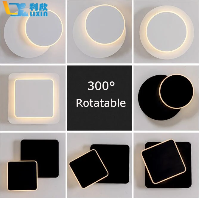 

Creative LED Wall Lamp Rotatable Indoor Modern Light Fixture Luminous Lighting Sconce Stair Bedroom Beside Reading Wall Light