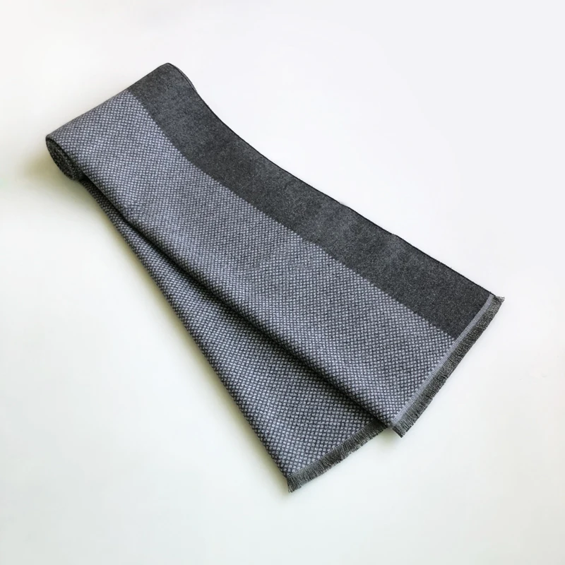 Knitted Scarf Classical Men's Winter Plaid Windproof Warm Cotton Shawls Soft Casual Business