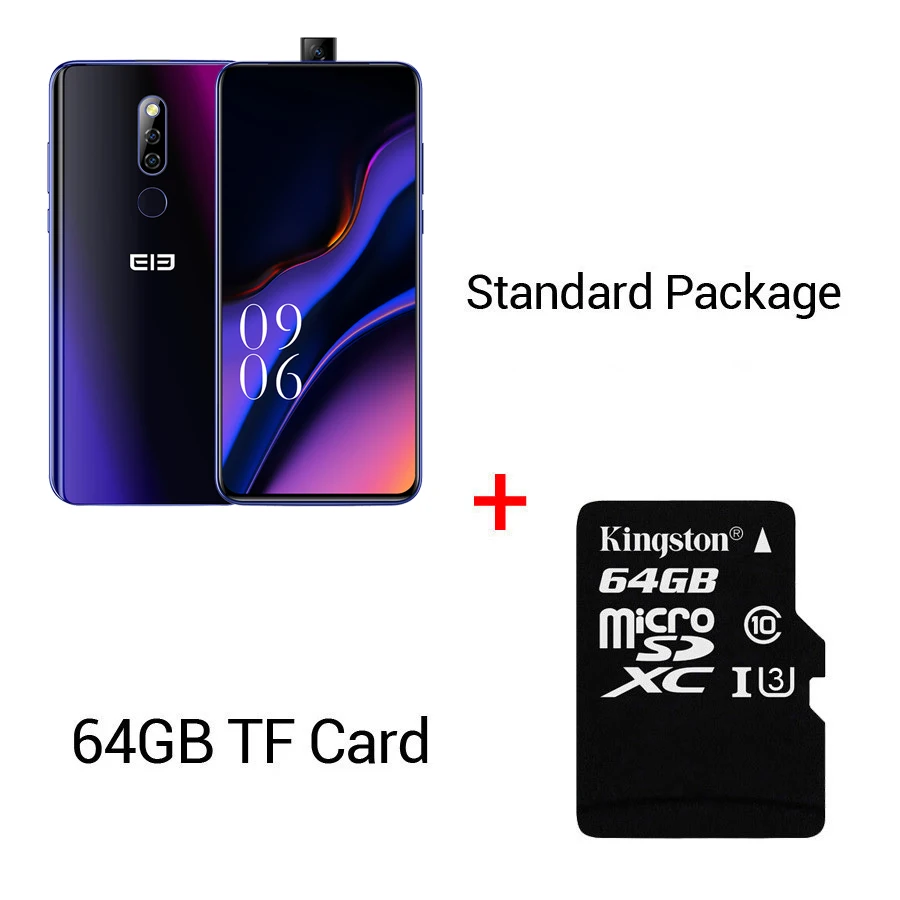 Elephone PX 6,5" FHD+ полноэкранный глобальный мобильный телефон Android 9,0 MT6763 всплывающая камера дизайн 16MP камера смартфон - Цвет: Purple N 64GB Card