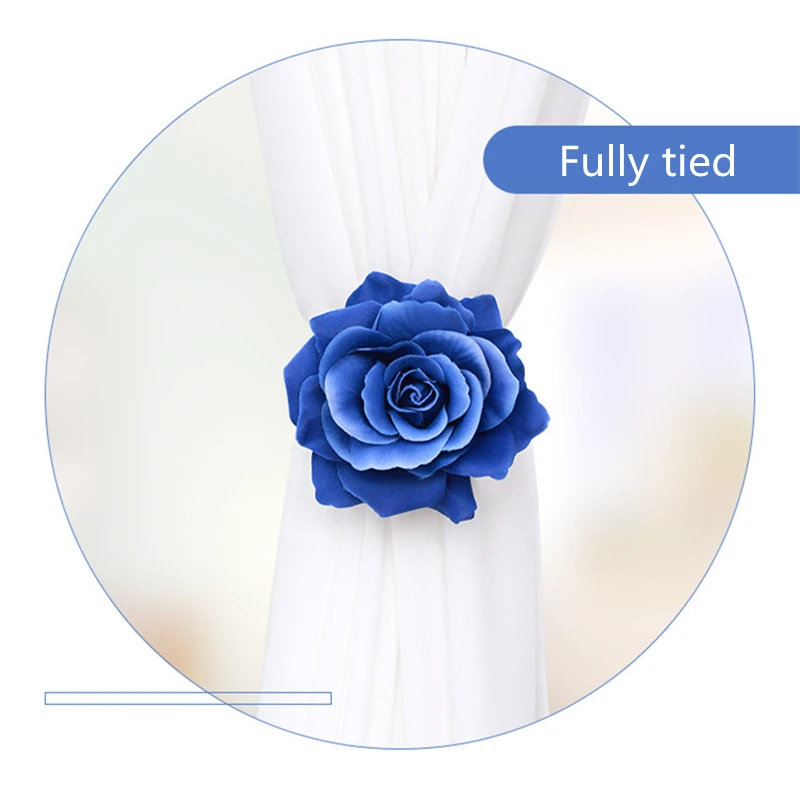 Description Picture 4 of itemFlowers Magnetic Curtain Clip Curtain Holders Tieback Buckle Clips Hanging Ball Buckle Tie Back Curtain Accessories Home Decor
