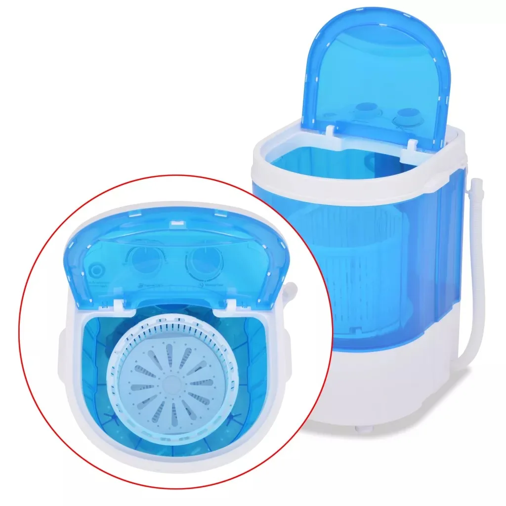 

VidaXL 2.6 Kg Mini Washing Machine With Carrying Handle Portable Cleaning Caddies For Home Use Easy Washing Camping Tool