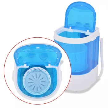 

VidaXL 2.6 Kg Mini Washing Machine With Carrying Handle Portable Cleaning Caddies For Home Use Easy Washing Camping Tool