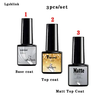 

Nail Gel Polish Set Matt Top Coat and Base Coat Primer Nail Polish Semi permanant For UV LED Lamp Fast Air Dry Soak Off Gellak