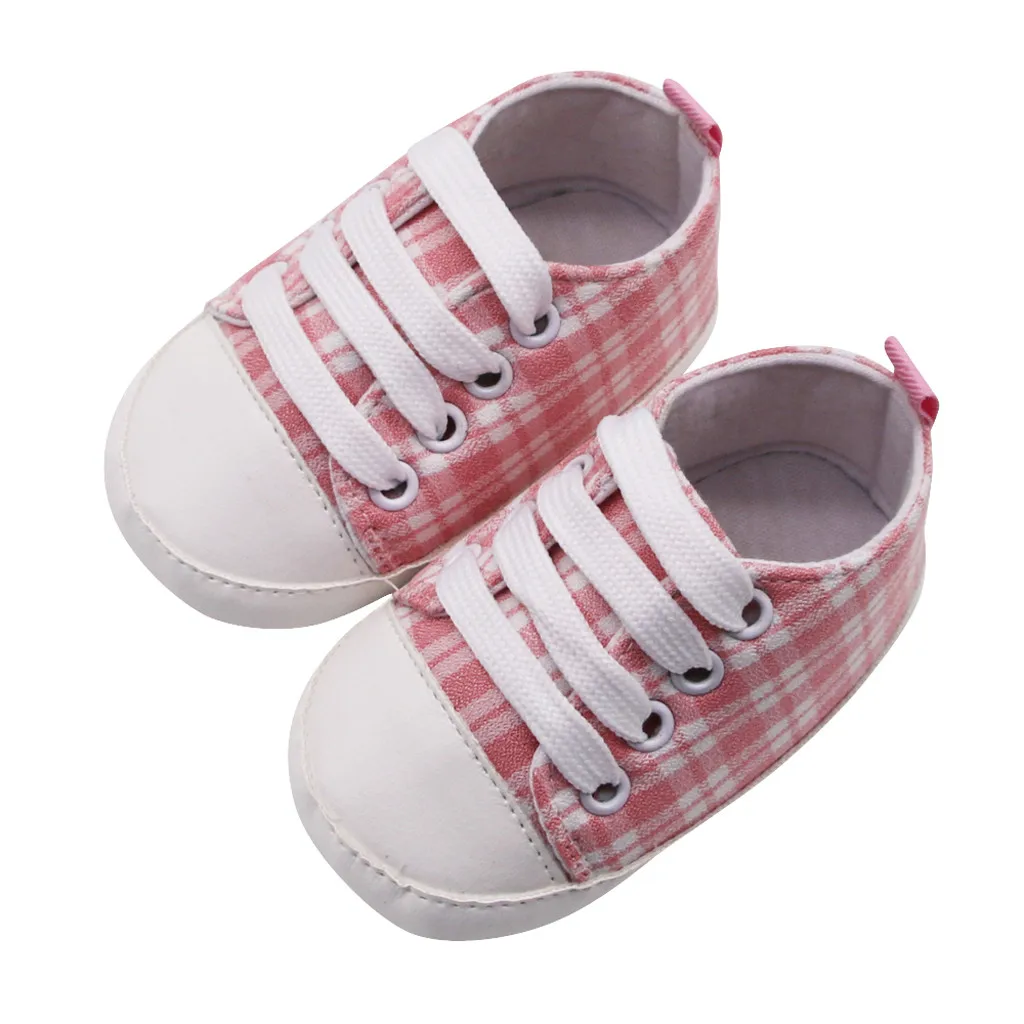 Повседневная парусиновая обувь для новорожденных девочек и мальчиков на мягкой подошве для младенцев