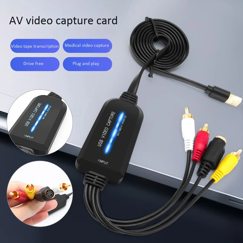 USB 2.0 Video Capture Card Single Channel AV Device Drive-Free Digital Converter