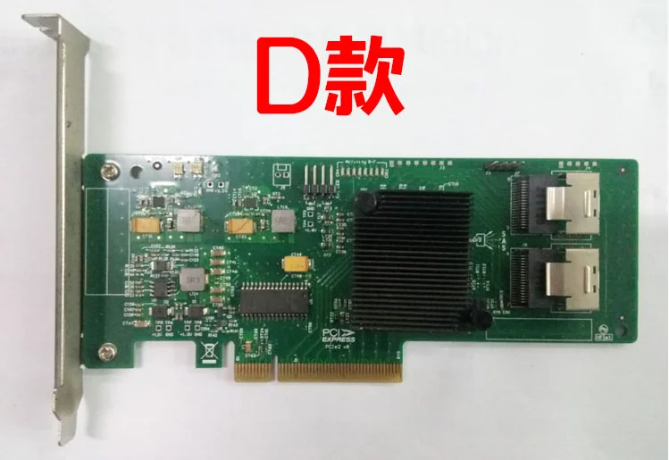 D Version LSI SAS 9211-8i 2008E 6 Гб 8 портов SATA3 4 т Жесткий диск SAS карта расширения Raid карта - Цвет: D Version