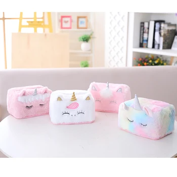 

Cartoon Creative Plush Unicorn Household Tissue Box Car Tissue Box Office Supplies Cute Dining Table Pumping Tray Living Room Be