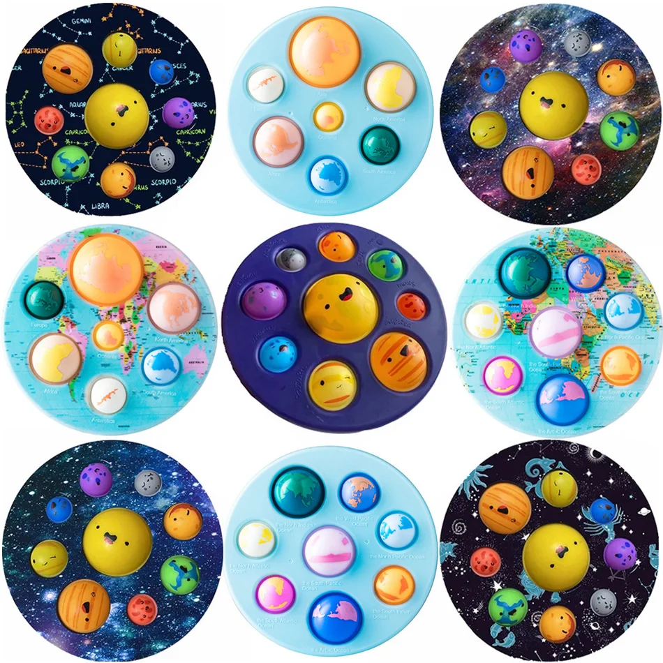 Eight Planets Solar System Baby Simple Dimple Toy Fidget Anti Stress Relieve Toy 