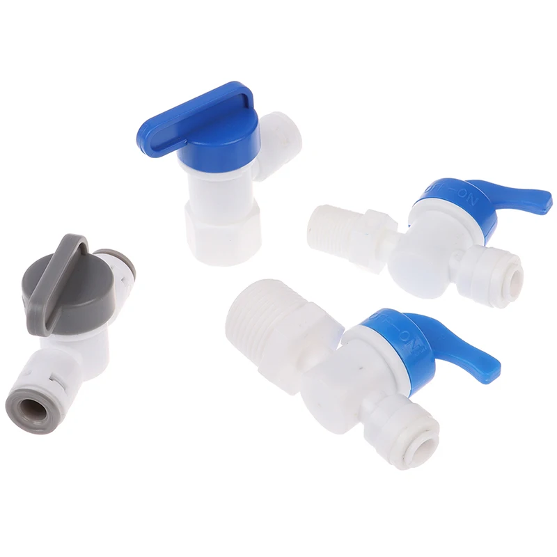 H5632a8372d2f459589bfdb0718078164n 1/4 "1/2" Inline Tube Tap kulowy zawór odcinający szybkozłącze podłączenie akwarium RO filtr wody System odwróconej osmozy