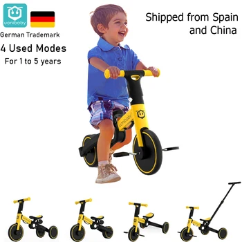 

uonibaby 4 into 1 Baby Stroller Pedal Tricycle Two Wheel Balance Bike Trolley
