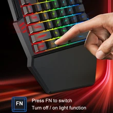 Эргономичная клавиатура мышь комбо одной рукой 35 клавиш Проводная клавиатура мышь набор для ПК игровой JHP-лучший