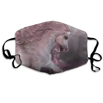 

Dustproof Washable Reusable Cherry Blossom Pink Unicorn Mouth Cover Mask Protective Warm Windproof Mask