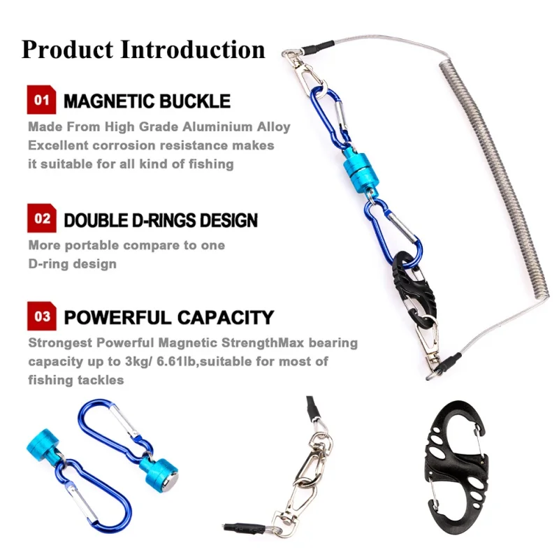 

Fishing Gear Combination Magnetic Clasps Crimp Fishing Rope Strings + Magnetic Buckle + 8 Shape Buckle for Fishing Drop QW40
