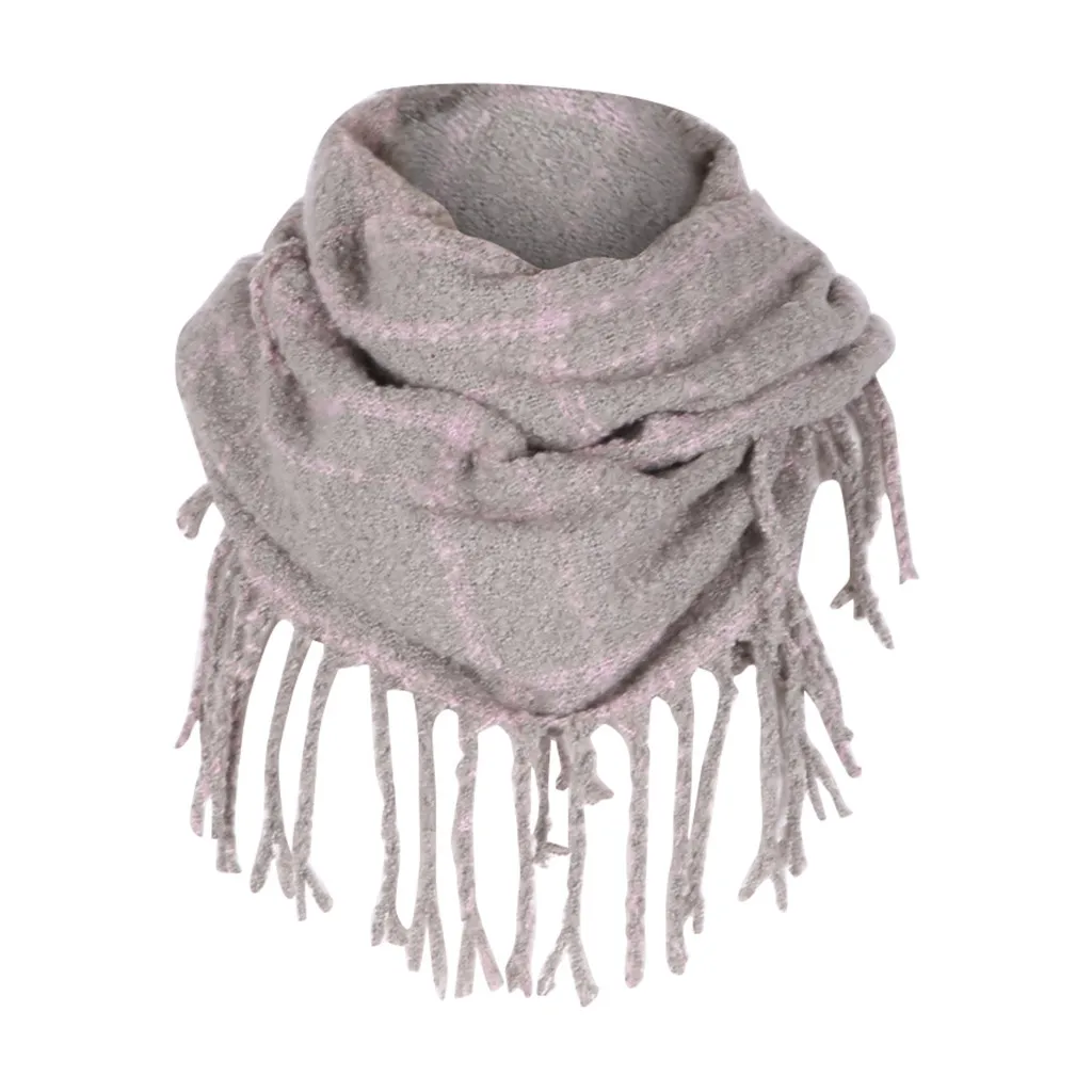 

2019 Polyester Casual Fashion Scarf Winter Keep Warm Shawls Scarves Scarf Womens Plaid Printed Tassel Scarfs no pilling #BA