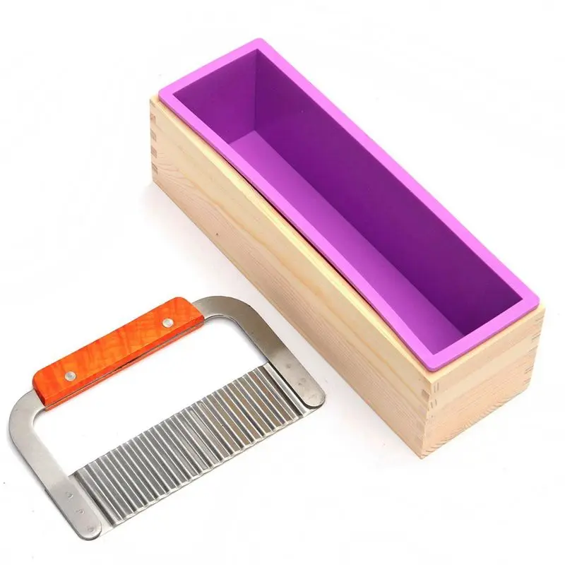 

Rectangle Soap Mold with Wood Box Steel Soap Cutter Cuboid Molds Handmade Soap Making DIY Crafts Supplies