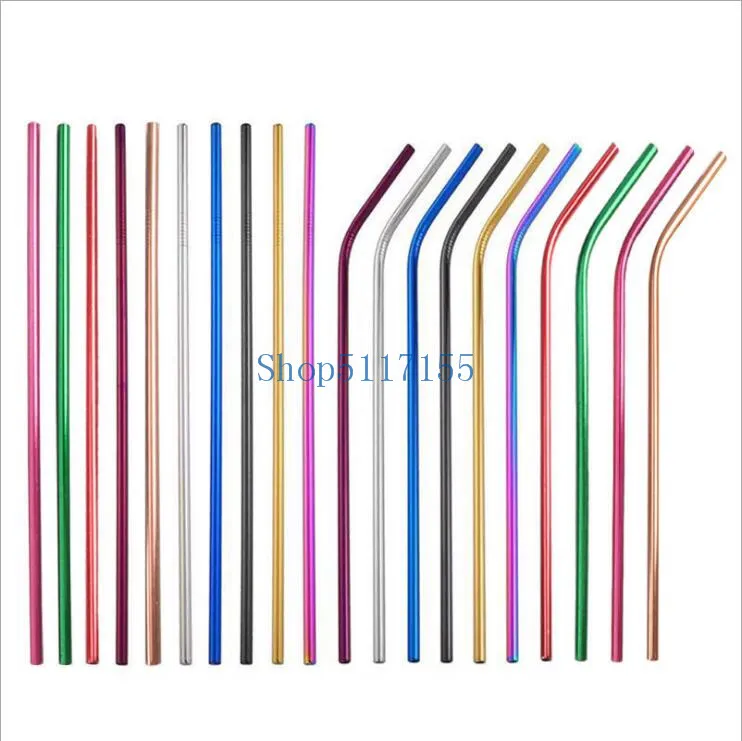 

1000pcs 215mm*6mm 304 Stainless Steel Drink Straws Reusable Colorful Drinking Straw High Quality Metal Straw Factory wholesale