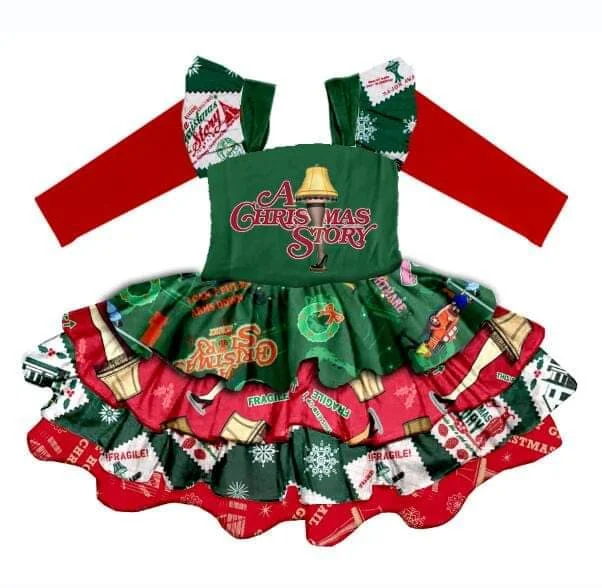 Стиль; осенняя одежда для маленьких девочек; Рождественская история; многослойное платье с длинными рукавами; Изысканные праздничные платья для маленьких детей - Цвет: as picture
