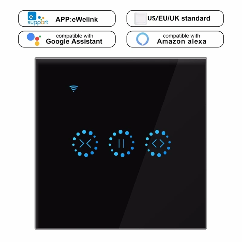 Домашний умный переключатель для штор домашний WiFi Электрический сенсорный переключатель для штор Ewelink приложение Голосовое управление Alexa