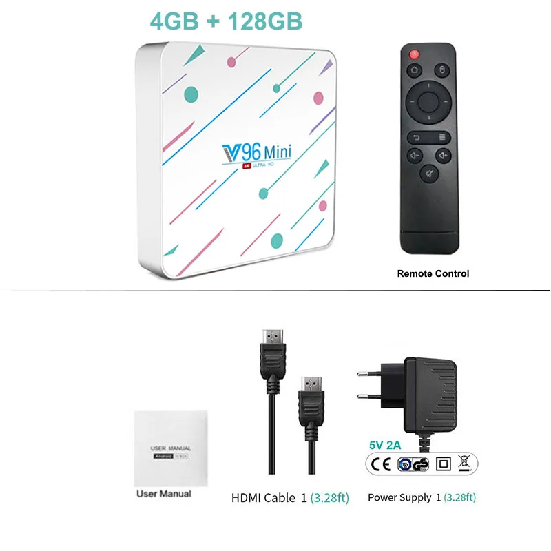 RAM 4GB ROM 128GB 4 ГБ 128 ГБ V96 Мини Android 9,0 tv Box Allwinner H6 четырехъядерный 6K H.265 Wifi Netflix Youtube телеприставка 4 Гб 32 г/64 г медиаплеер - Цвет: RAM 4GB ROM 128GB