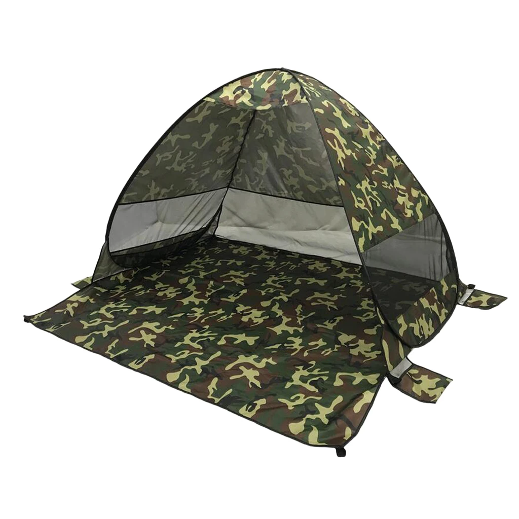 Outdoor Camping Beach Tent Sun Shelter Anti UV Canopy Vented Sunshade for Family Picnic 2-3 Person with Carry Storage Bag