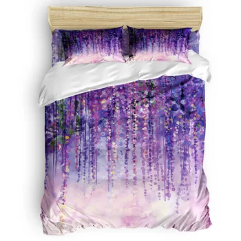 

Oil Painting Purple Artistic Conception Printing Custom Bedding Set 3D Digital Printing Christmas Bedding Set US KING QUEEN