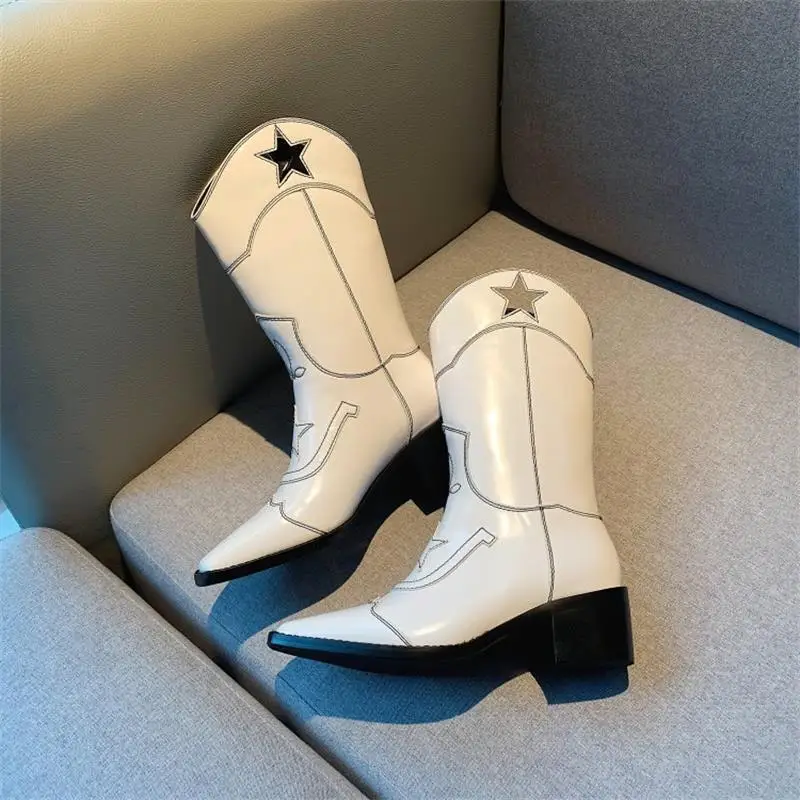 Scarpe donna/зимняя женская обувь; ботинки в западном стиле; черные модные женские ботинки без застежки с острым носком; женская обувь; botas mujer
